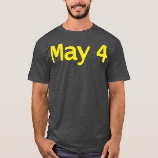 4. Mai Typografie in gelbem Text T-Shirt