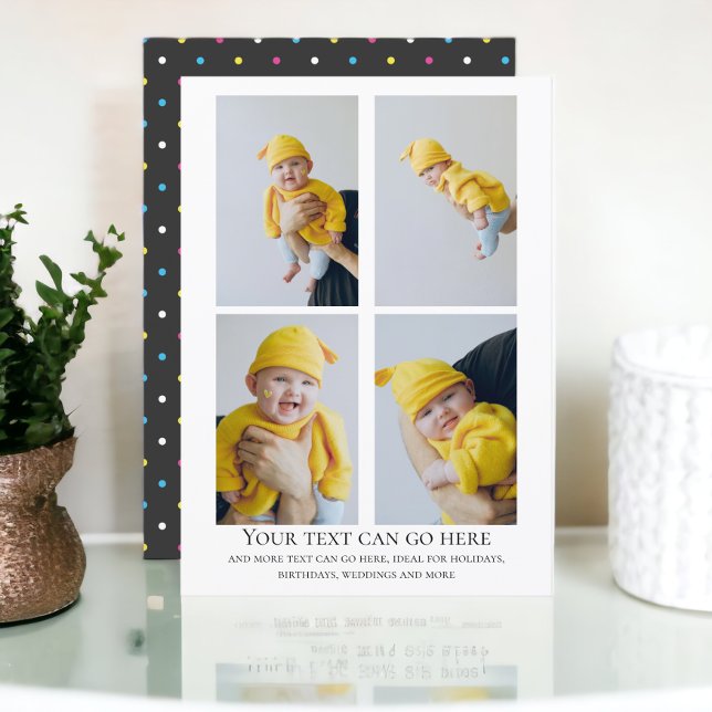 4 modèle photo et point de spotty (4 Photo and spotty dot back template from Ricaso. Perfect for birthdays, weddings, holidays and more)