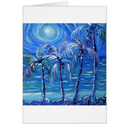 4 Mond beleuchtete Palmen