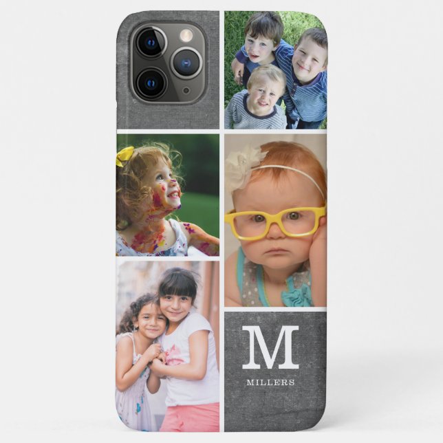 4 Monogramm-Namenskappe der Fotolage-Familie Case-Mate iPhone Hülle (Rückseite)