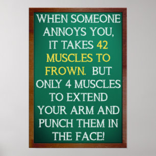 4 Muskeln zum lustigen Punch Poster