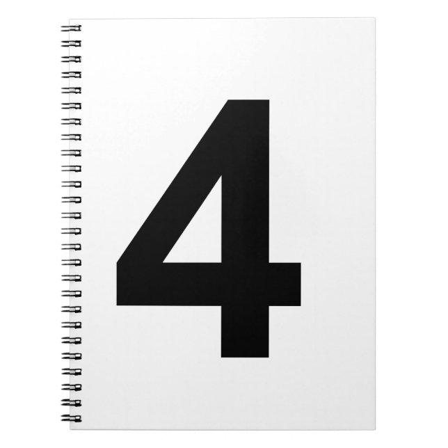 4 - number four notizblock (Vorderseite)