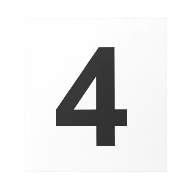4 - Nummer vier Notizblock (Vorderseite)