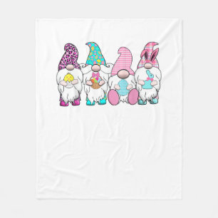 4 Ostergnomen Pastel Frühling Bunny Ears Gingham R Fleecedecke