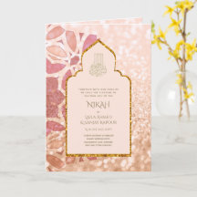4 Page ROSEGOLD Ornate Faire-part de mariage islam