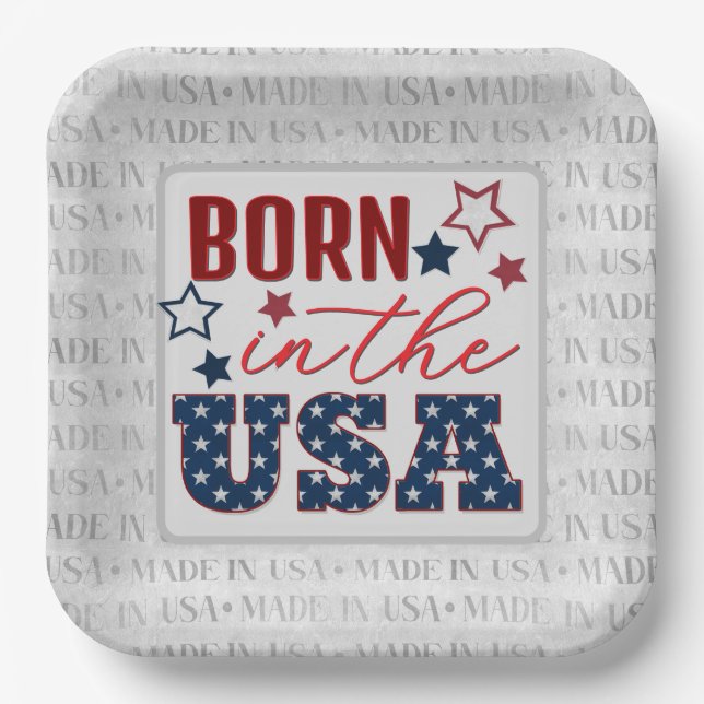 4. Party MADE in den USA Pappteller (Vorderseite)