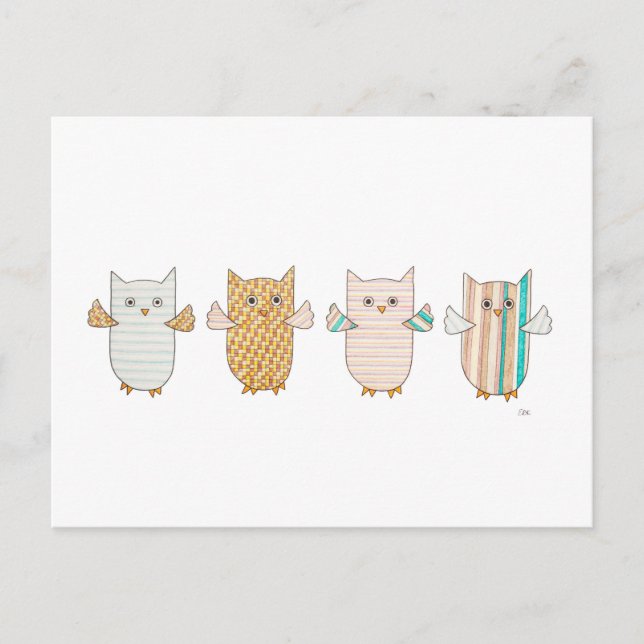 4 Pastellwls Flying Postcard Postkarte (Vorderseite)