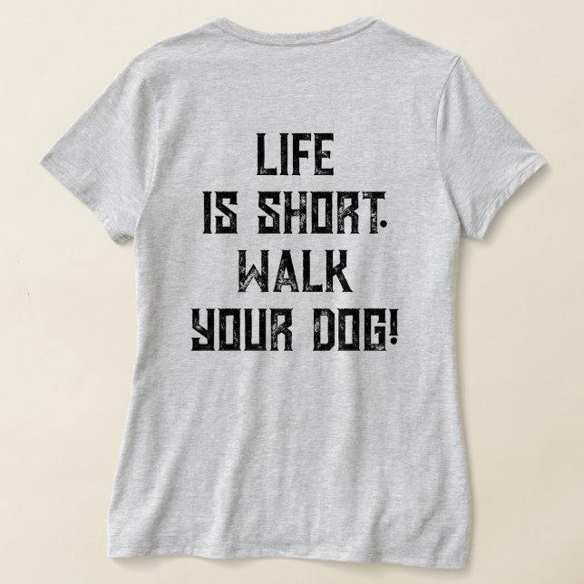 4 Paws Adrift Life ist kurz. VNeck T T-Shirt (AblageHinten)