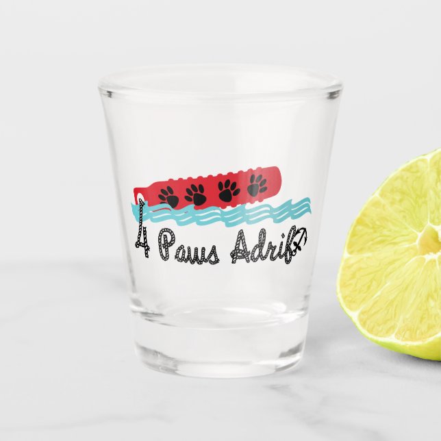 4 Paws Adrift Shotglas Schnapsglas (Vorderseite)