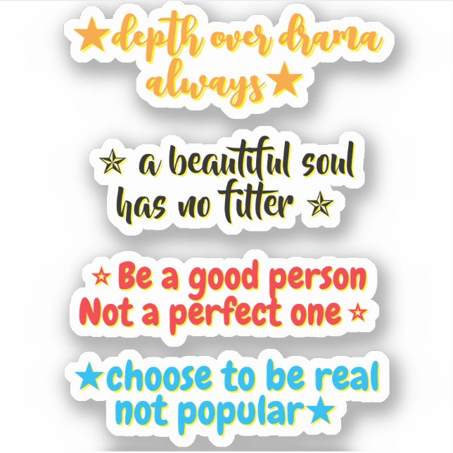 4 Personality Quotes | Motivational Inspirational Aufkleber (Vorderseite)