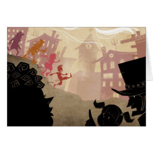 4 petits monstres - marchant par la ville