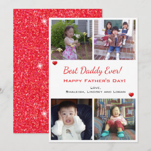 4 Photo Best Daddy Ever Fête des pères Carte de va