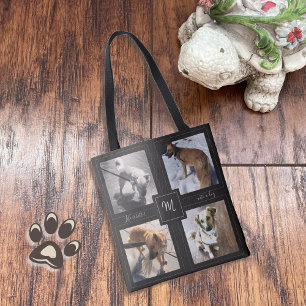 4 Photo Collage avec citation de chien Sac fourre-