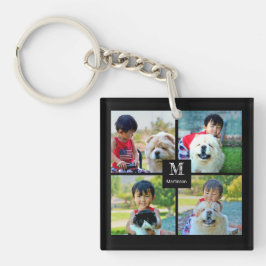 4 Photo Collage Customisé avec Monogramme