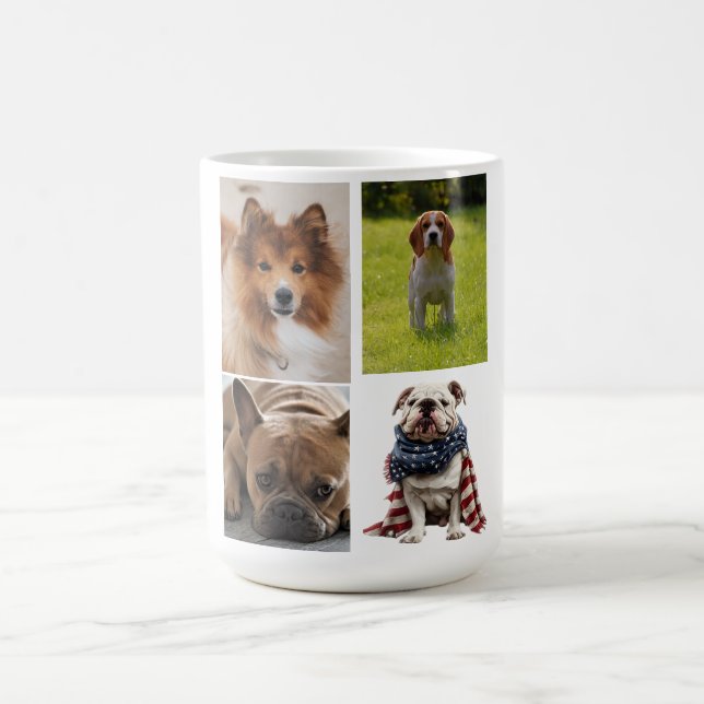 4 Photo Collage Dog Lover Pet Kaffeetasse (Mittel)