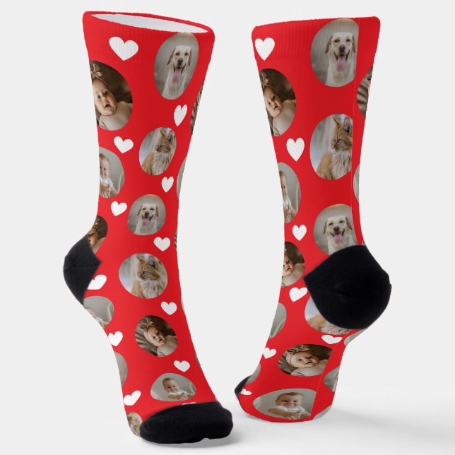 4 Photo Collage Template Make Your Own Fun Socken (Gewinkelt)