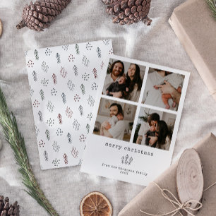 4 Photo Minimaliste Joyeux Noël Carte