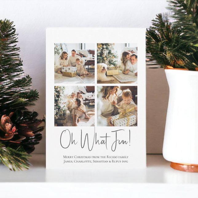 4 Photo oh Quel modèle de Noël amusant (4 Photo oh What Fun Christmas template cards from Ricaso)