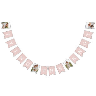 4 Photo Party Blush Pink Bung drapeaux