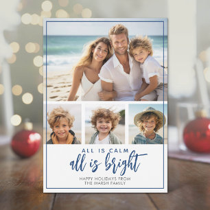 4 Photo - Tout est calme brillant - Carte de Noël