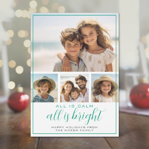 4 Photo - Tout est calme brillant - Carte de Noël