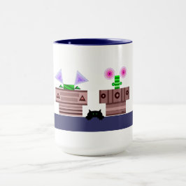 4 Pots und eine Cat-Tasse Tasse