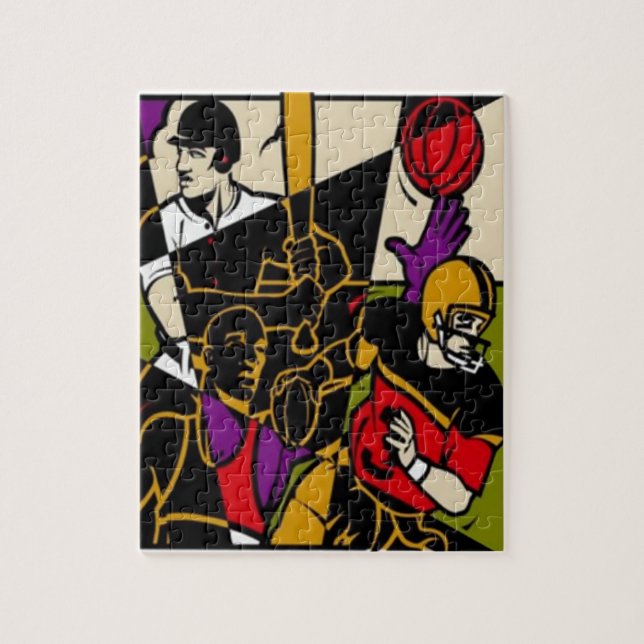 4 Puzzle Sport avec boîte cadeau (Vertical)