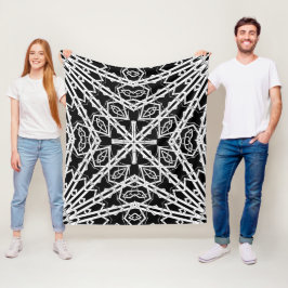 4 Quadrat. Spiegel-Kreuz Fleecedecke