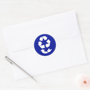 4 R Recycelnd Symbol Runder Aufkleber