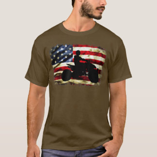 4-Rad-Quad Vintage amerikanische Fahne Allterrasse T-Shirt
