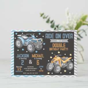 4 Räder Quad Bike ATV Gemeinsamer Geburtstag Einladung