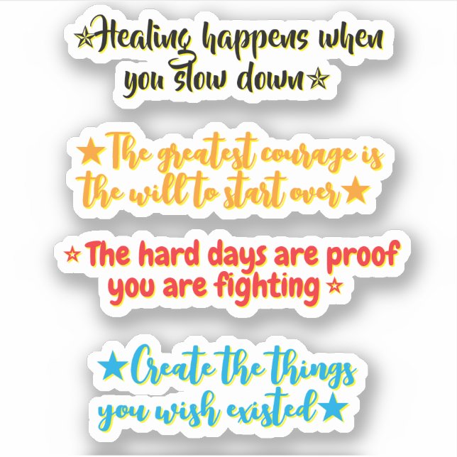 4 Recovery Quotes | Motivational & Inspirational Aufkleber (Vorderseite)