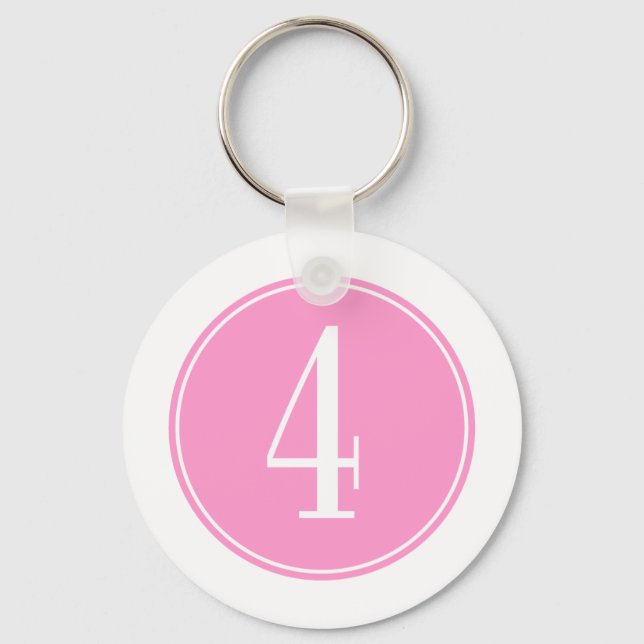 4 Rosa Kreis Schlüsselanhänger (Vorderseite)