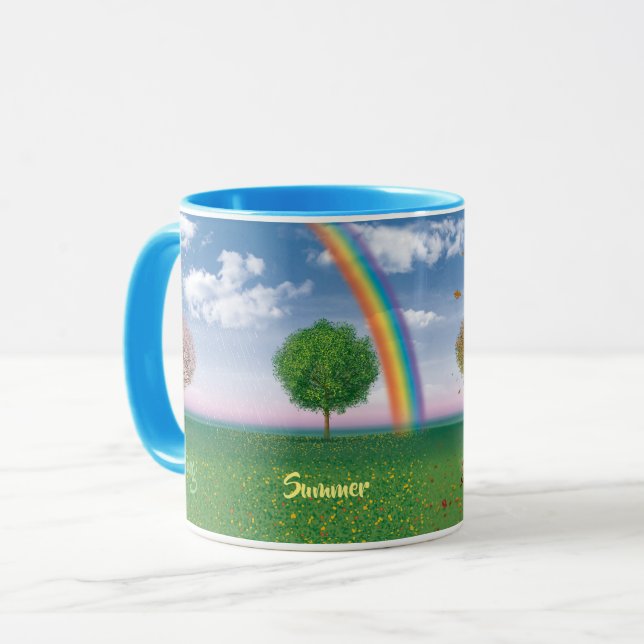 4 saisons texte artwork café mug (Devant gauche)
