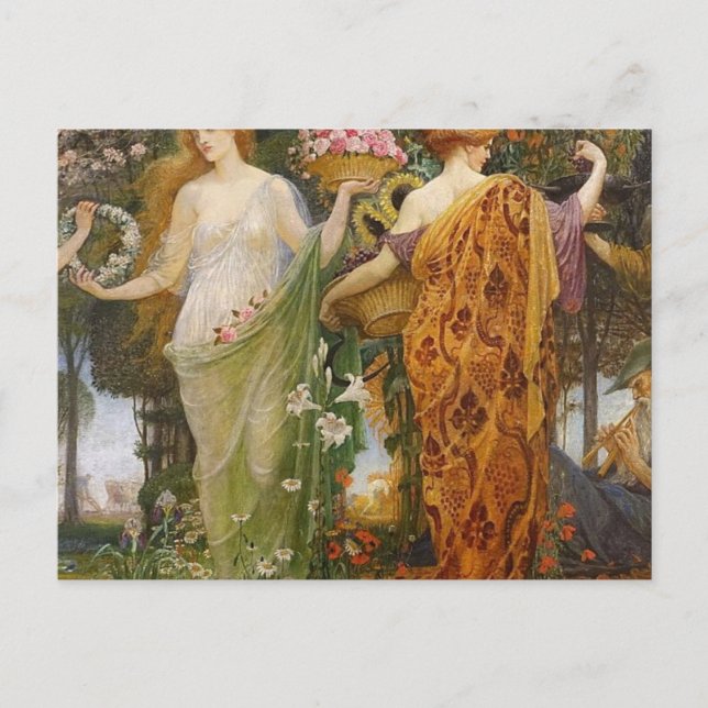 4 Saisons von Walter Crane Postkarte (Vorderseite)