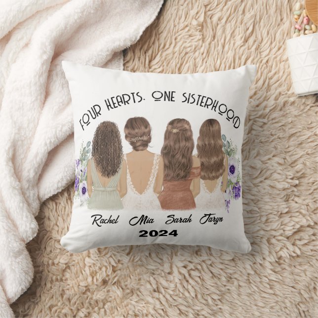 4 Schwestern, die durch die Geschenke der Herzschl Kissen (Decke)