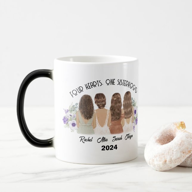 4 Schwestern, die durch die Geschenke der Herzschl Verwandlungstasse (Mit Donut)
