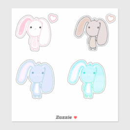 4 Set Bunny Vinyl Stickers Aufkleber