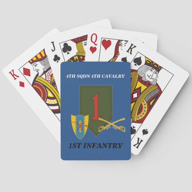 4. SQDN 4. CAVALRY 1. INFANTRY PLAYING CARDS SPIELKARTEN (Rückseite)