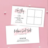 4" Square Cake Cutting Guide 2x2 Party Servvvings