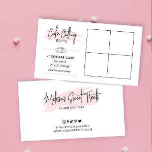 4" Square Cake Cutting Guide 2x2 Party Servvvings Begleitkarte
