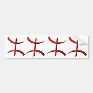 4 stickers carosserie voture aza berbère rouge
