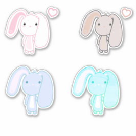 4 Stickers de vinyle Bunny Set