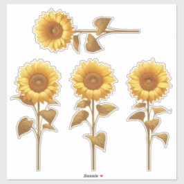 4 Stickers tournesol