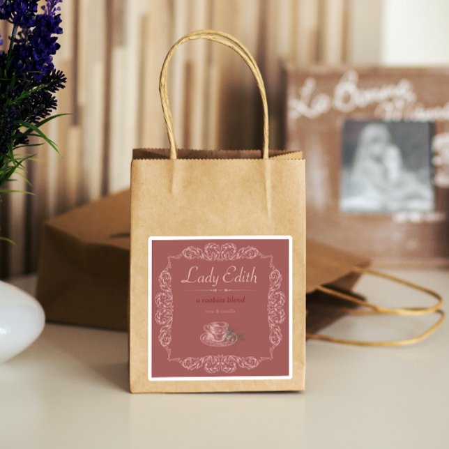 4 Stk. Vintager, maßgeschneiderter roter Tee Aufkleber (Von Creator hochgeladen)