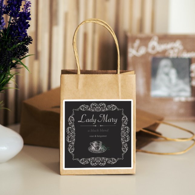 4 Stk. Vintager Schwarztee Aufkleber (Von Creator hochgeladen)