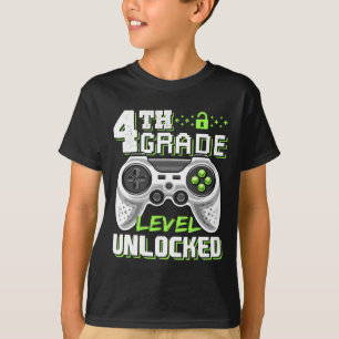 4. Stufe Entsperrtes Videospiel zurück zur Schule T-Shirt