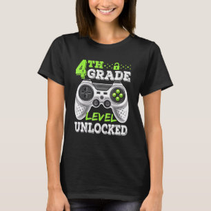 4. Stufe Entsperrtes Videospiel zurück zur Schule T-Shirt
