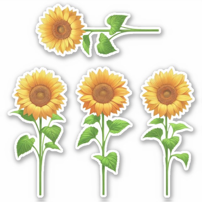 4 Sunflower Stickers (bright) (Devant)