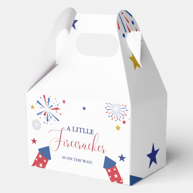 4 t Juli Unabhängigkeitsfirecracker Baby Shower Geschenkschachtel (Vorderseite)